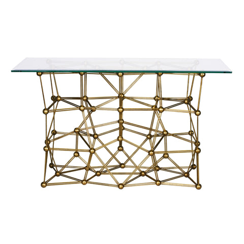 Worlds Away 54" Molecule Iron Console Table - Matthew Izzo Home