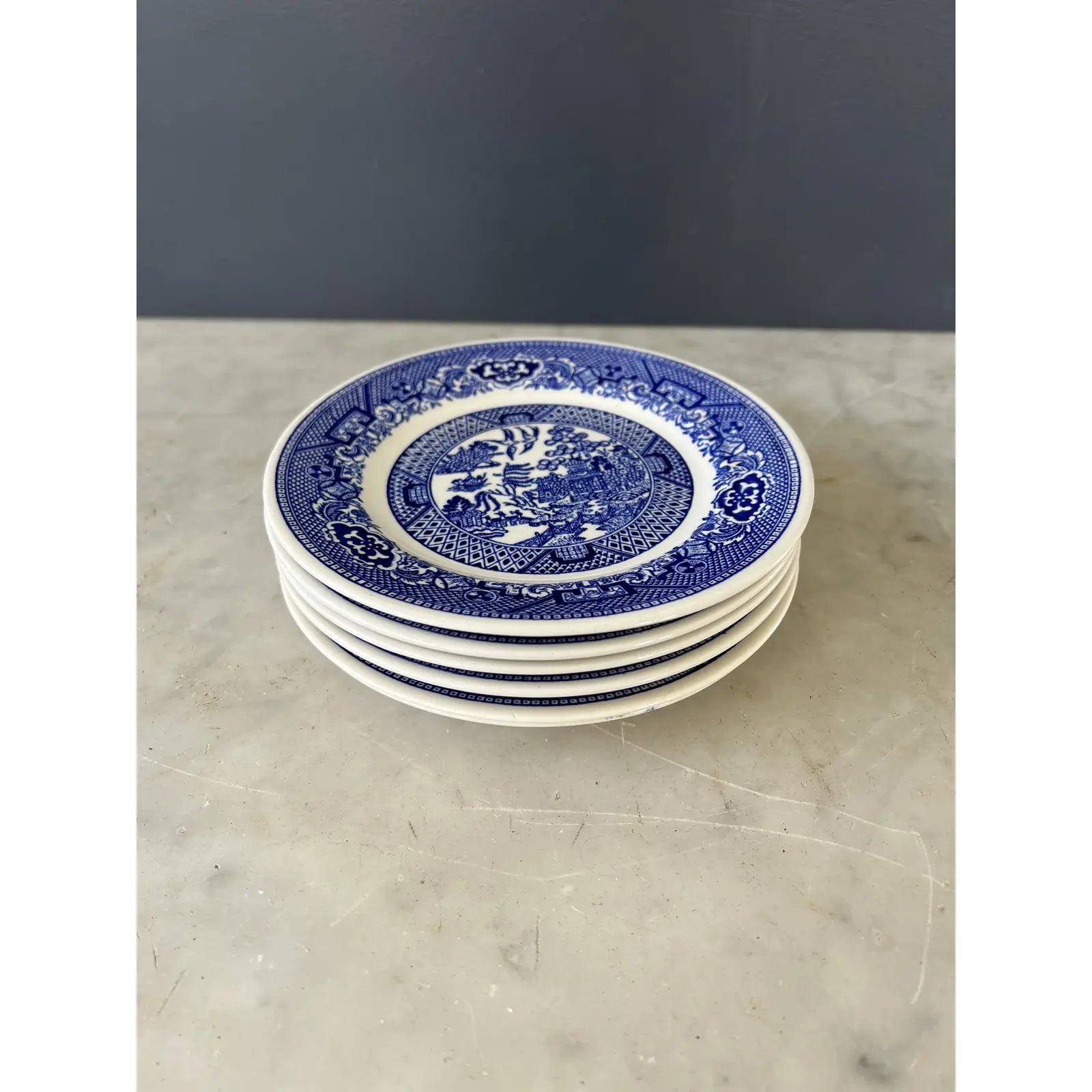 Vintage Blue Willow Bread Plates Willow Ware Royal China. Set of 6